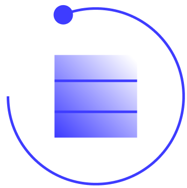 Icon of a circle surrounding a server stack