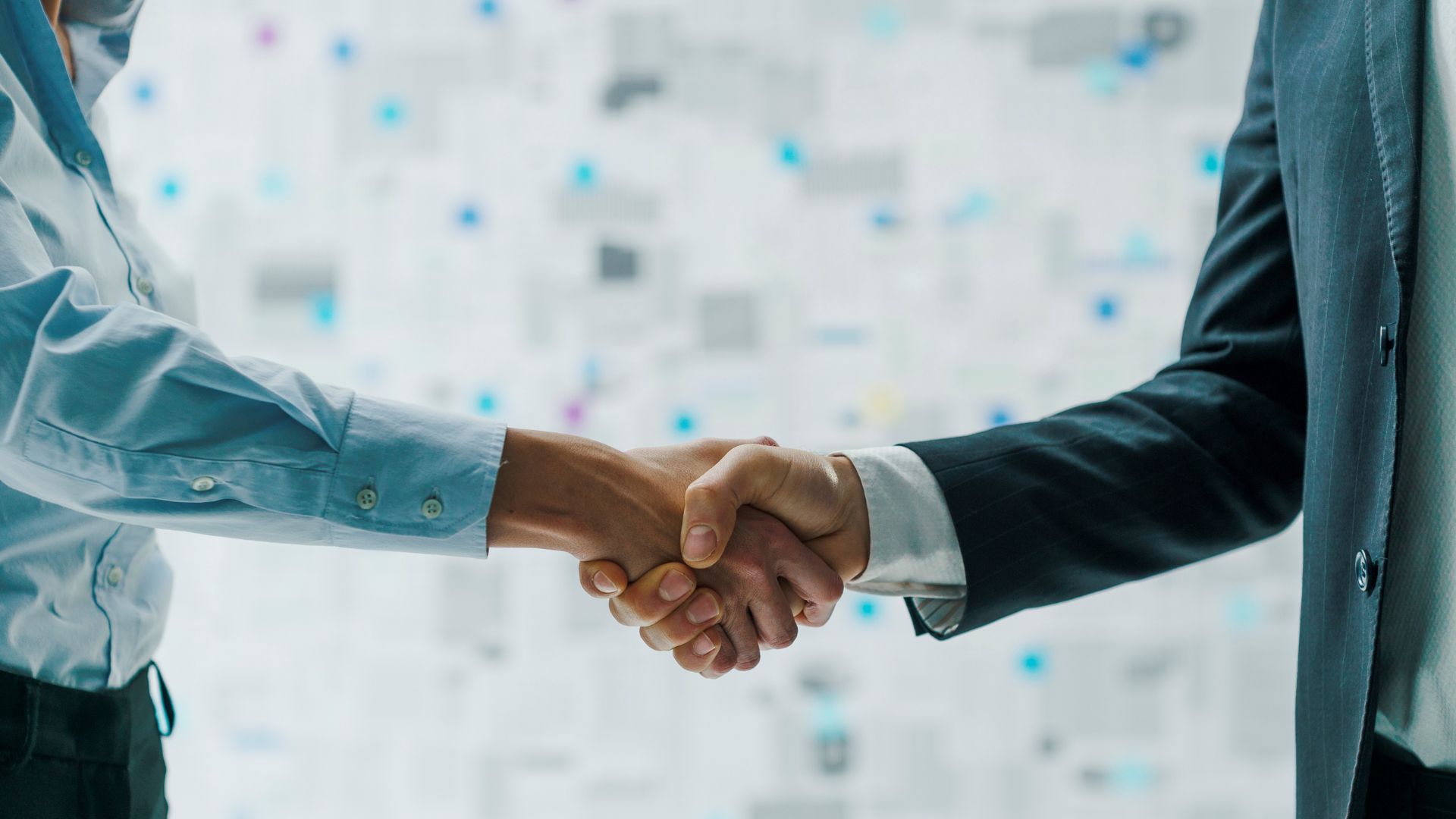 A handshake between two business men