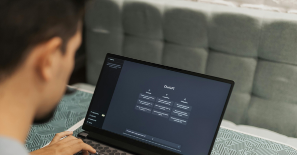 Person using ChatGPT on their computer