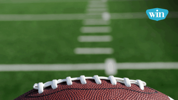 Football on a football field powered by WIN's AI-ready fiber network