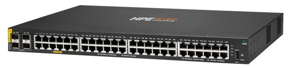 product photo of a HPE aruba CX6100 switch