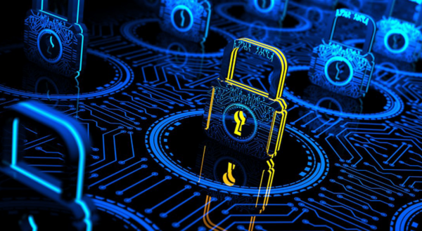 Close-up of digital padlocks on a circuit board