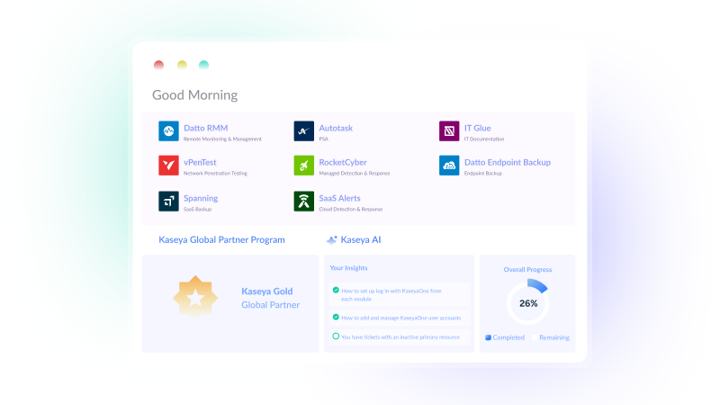 image of a Kaseya dashboard
