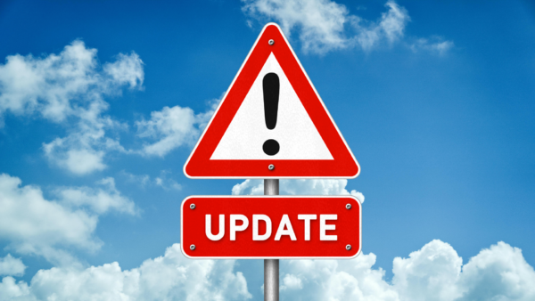 Road sign reminding users to update their devices