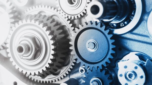 Gears on manufacturing equipment