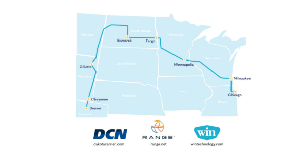 Map of the Heartland Fiber Project route.