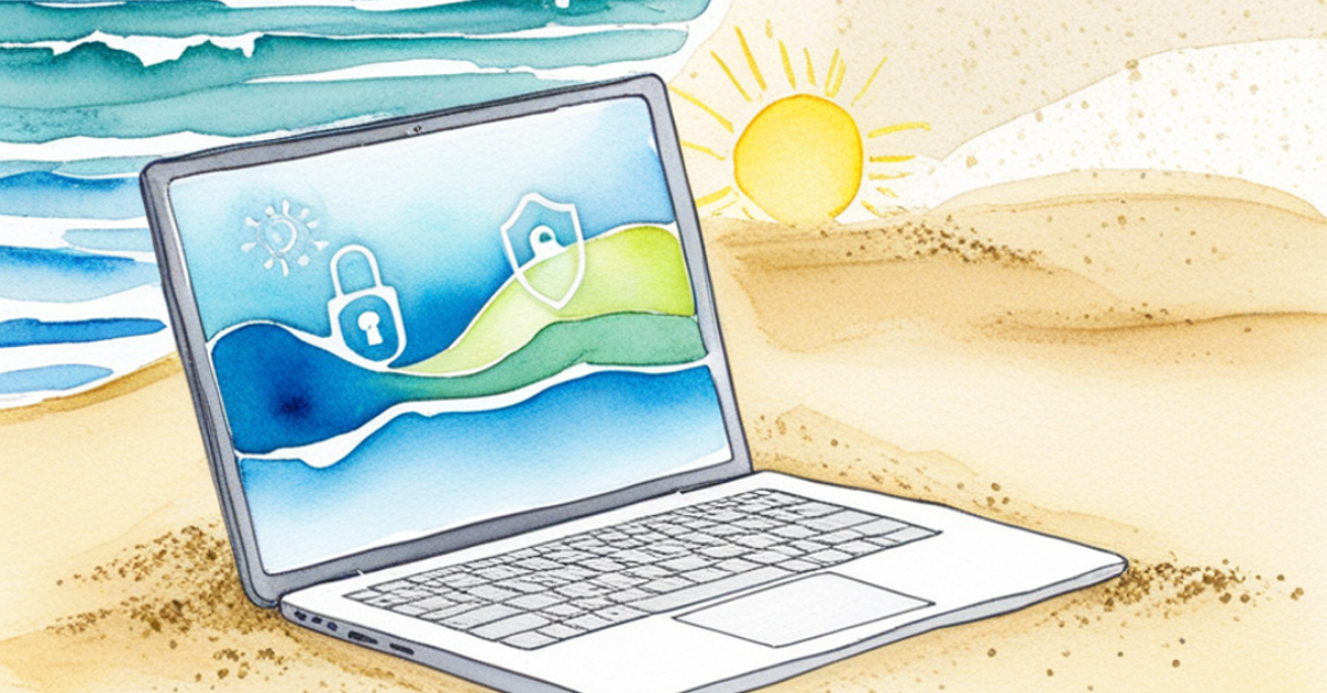 practicing remote work security on vacation